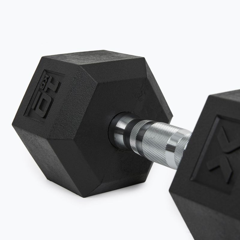 XTREXO Hex HXD100 rubberised dumbbell 10 kg 8
