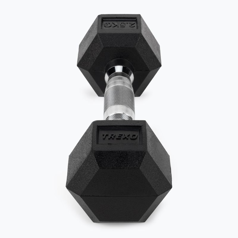 XTREXO Hex HXD25 rubberised dumbbell 2.5 kg 4