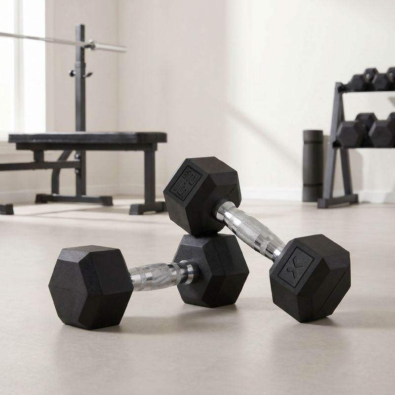 XTREXO Hex HXD25 rubberised dumbbell 2.5 kg 3