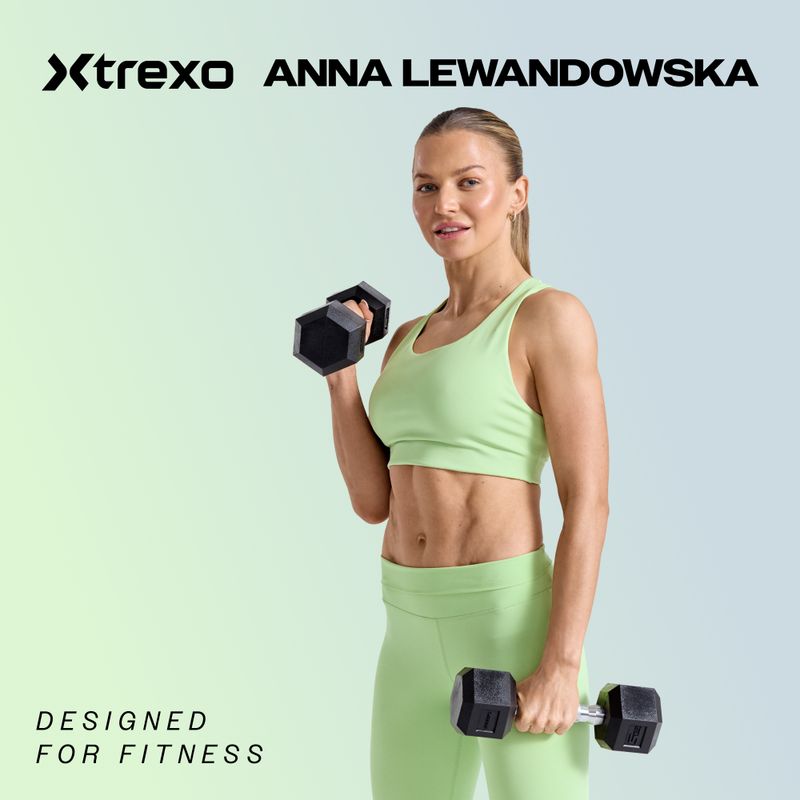 XTREXO Hex 30 kg rubberised dumbbell 2
