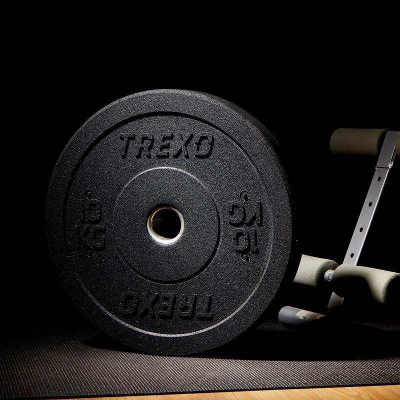 TREXO Olympic bumper weights black TRX-BMP010 10 kg 5