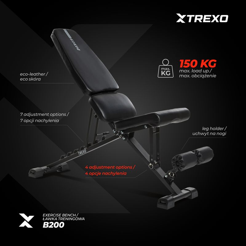 TREXO B200 training bench black 4