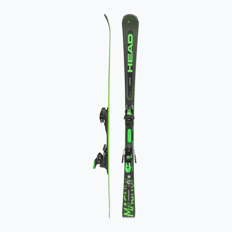 HEAD Supershape e-Magnum SW SF-PR + PRD 12 black/neon green downhill skis 2