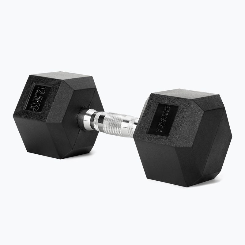 XTREXO Hex 12.5 kg rubberised dumbbell