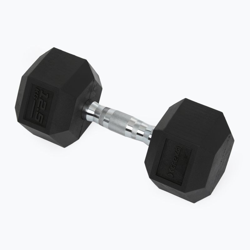 XTREXO Hex 12.5 kg rubberised dumbbell