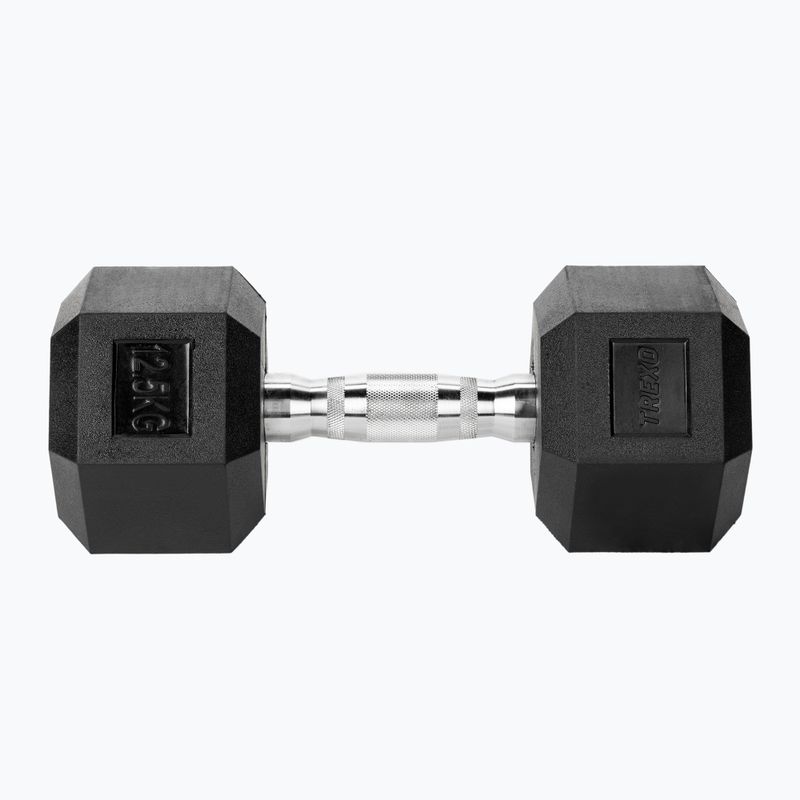 XTREXO Hex 12.5 kg rubberised dumbbell 5