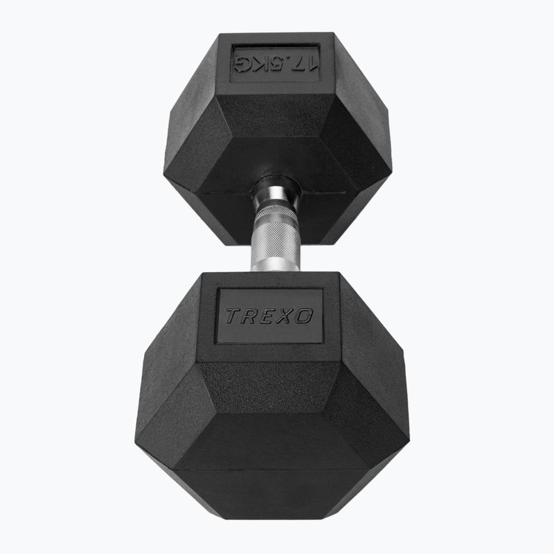 XTREXO Hex 17.5 kg rubberised dumbbell 7
