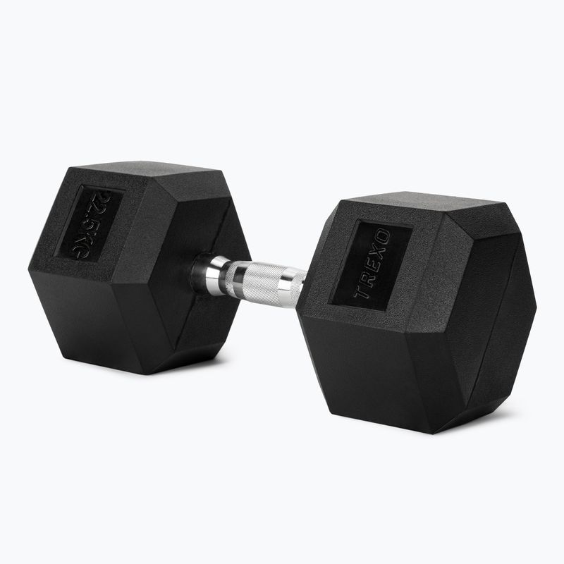 XTREXO Hex 22.5 kg rubberised dumbbell