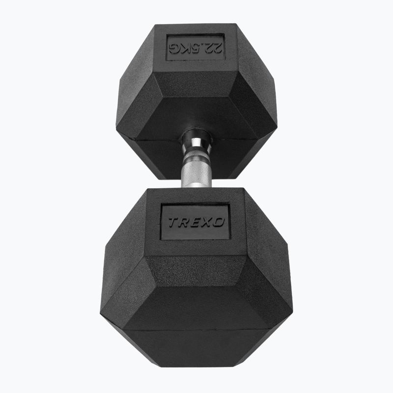 XTREXO Hex 22.5 kg rubberised dumbbell 4