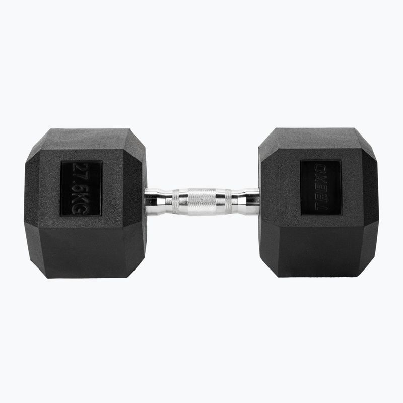 XTREXO Hex 27.5 kg rubberised dumbbell 4