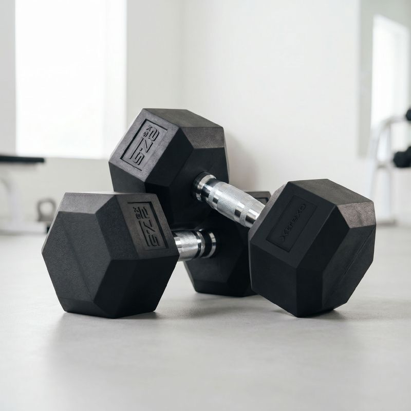 XTREXO Hex 27.5 kg rubberised dumbbell 3