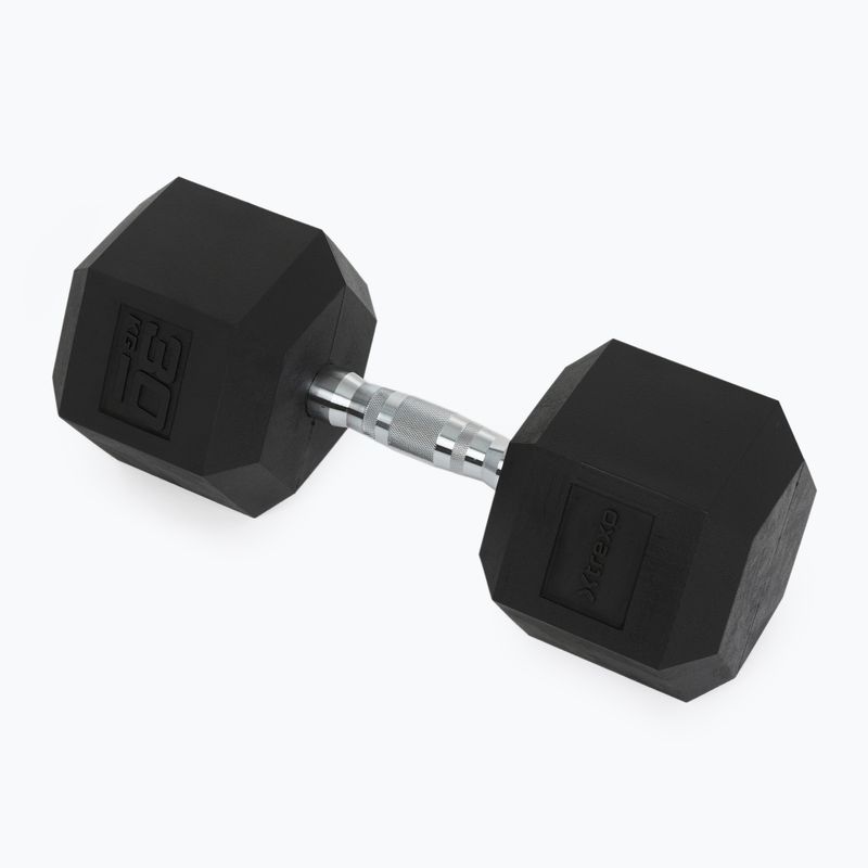 XTREXO Hex 30 kg rubberised dumbbell
