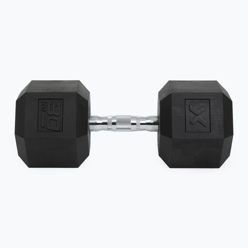XTREXO Hex 30 kg rubberised dumbbell 7