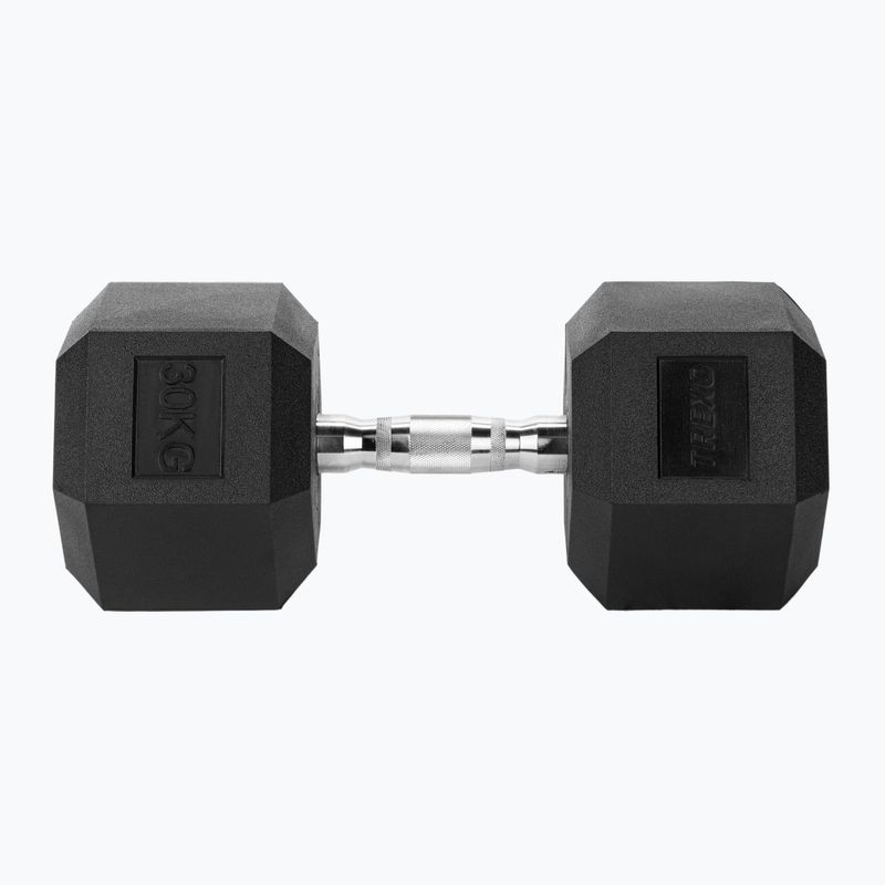 TREXO Hex 30 kg rubberised dumbbell 4