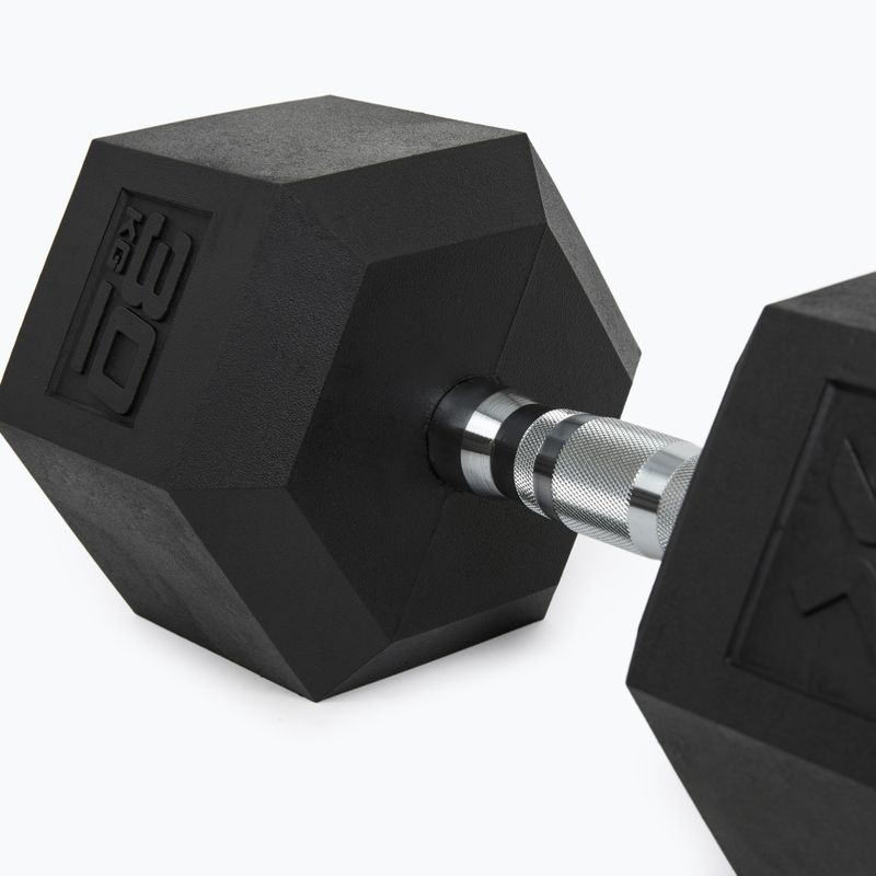 XTREXO Hex 30 kg rubberised dumbbell 8