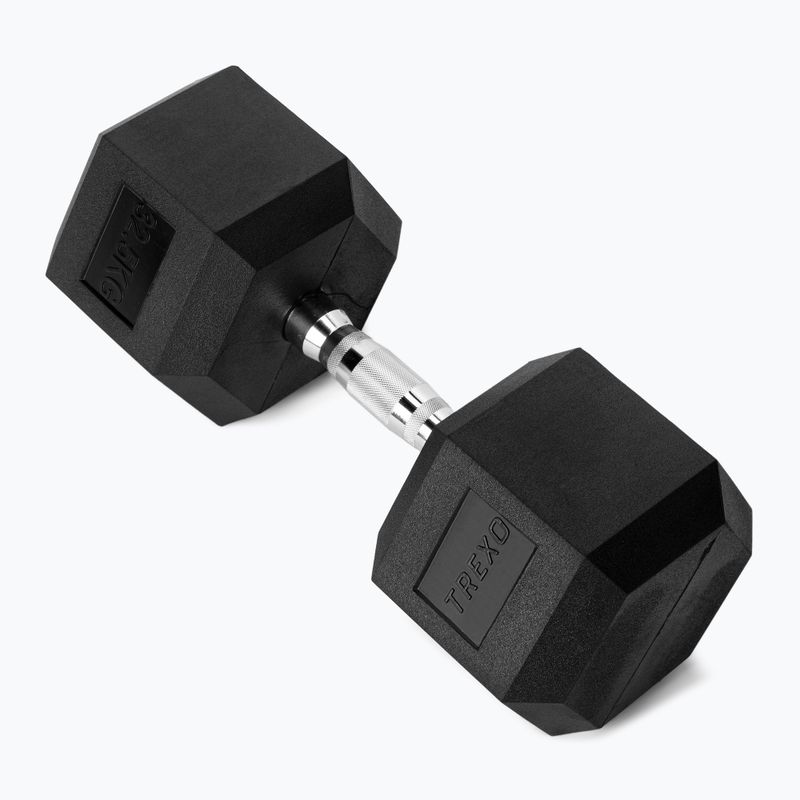 TREXO Hex 32.5 kg rubberised dumbbell 2