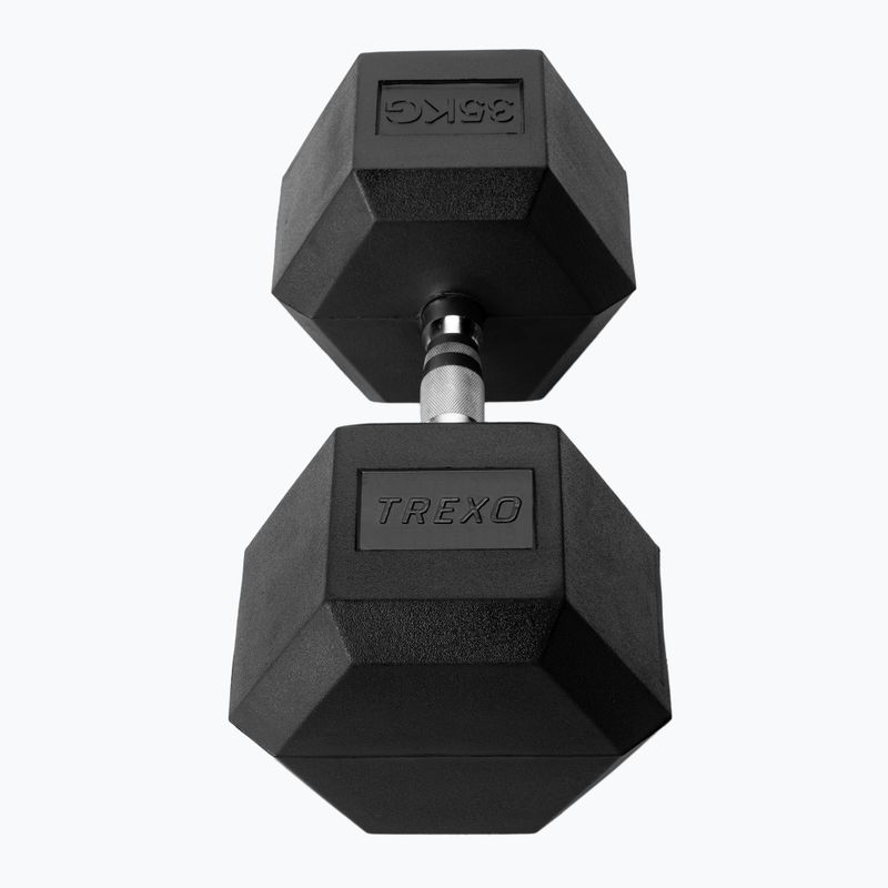 XTREXO Hex 35 kg rubberised dumbbell 4