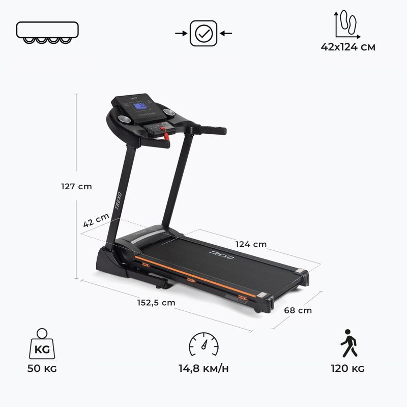 XTREXO X200 electric treadmill black 3