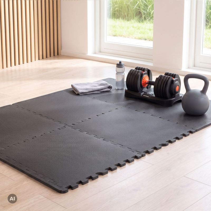 XTREXO protective mat Puzzle 6 pieces black 9