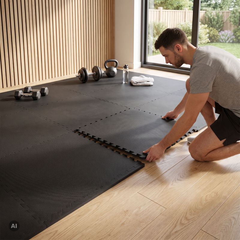 XTREXO protective mat Puzzle 6 pieces black 7