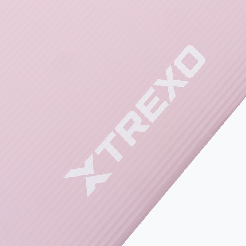 TREXO NBR 15 mm exercise mat with strap pink 4