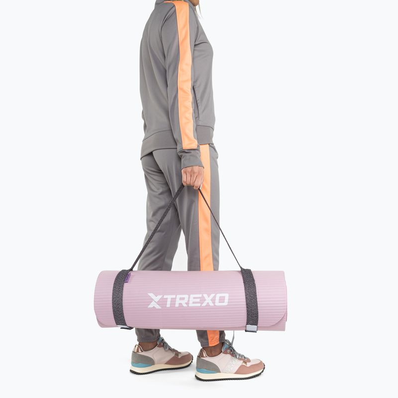 XTREXO NBR 15 mm exercise mat with strap pink 8