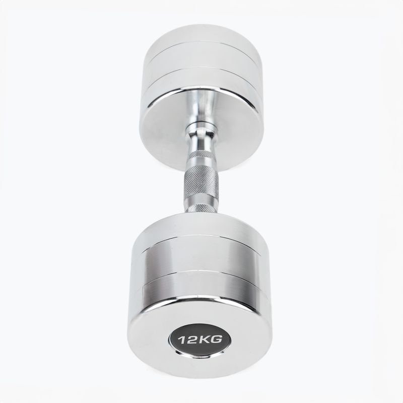 XTREXO chrome dumbbells 2x12 kg silver 3