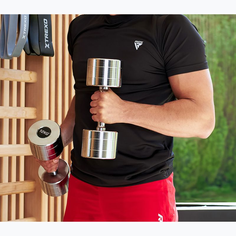 XTREXO chrome dumbbells 2x12 kg silver 7