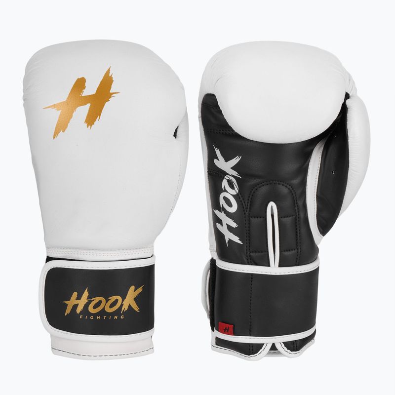 HOOK FIGHTING Ready to Fight leather boxing gloves white