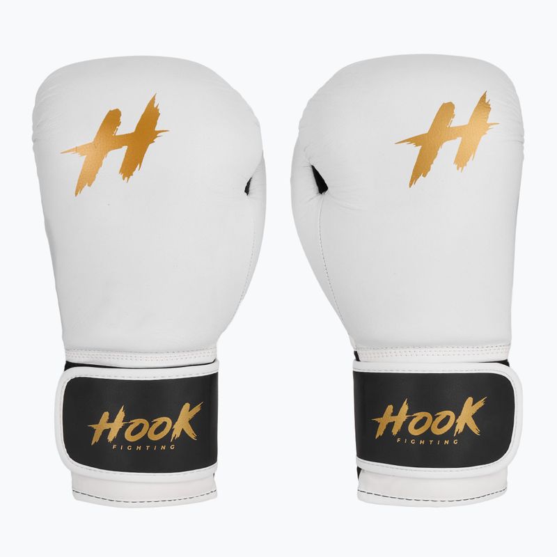 HOOK FIGHTING Ready to Fight leather boxing gloves white 2