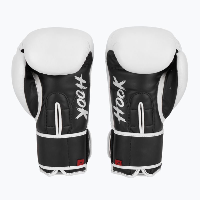 HOOK FIGHTING Ready to Fight leather boxing gloves white 3