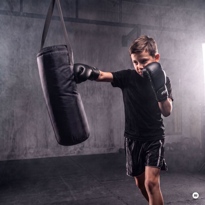 HOOK FIGHTING Children's First Training Boxing Set Black 2