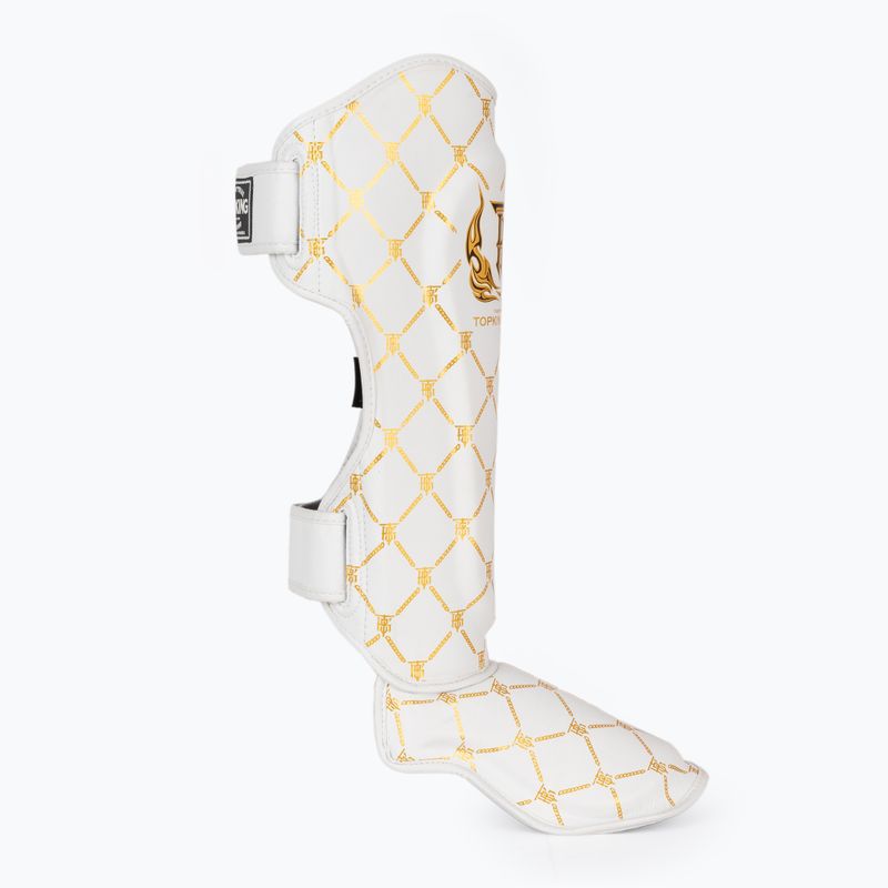 Top King Chain white/gold tibia and foot protectors 2