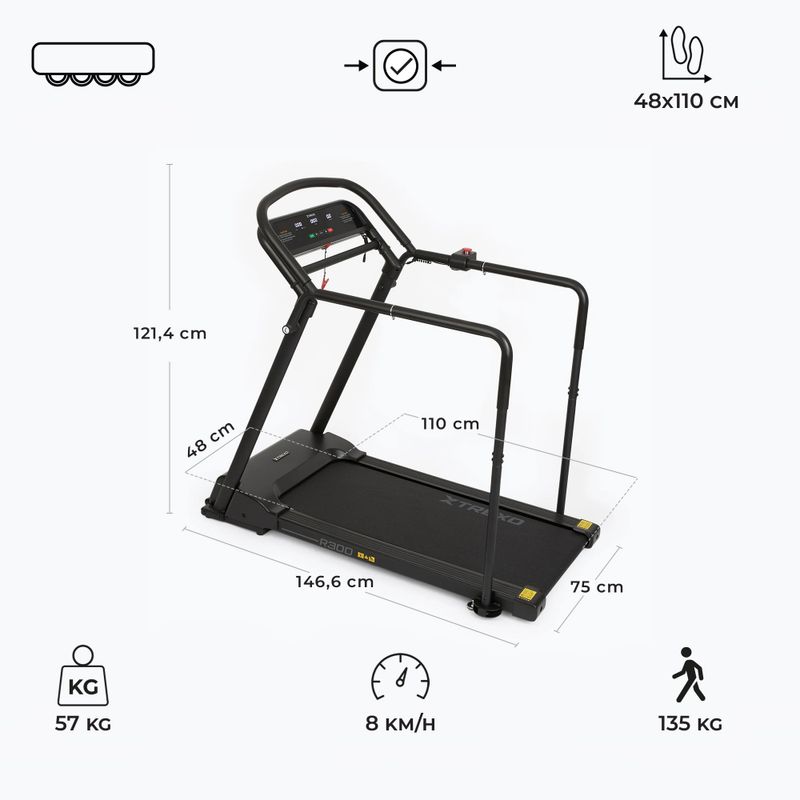 Electric treadmill XTREXO R300 black 3