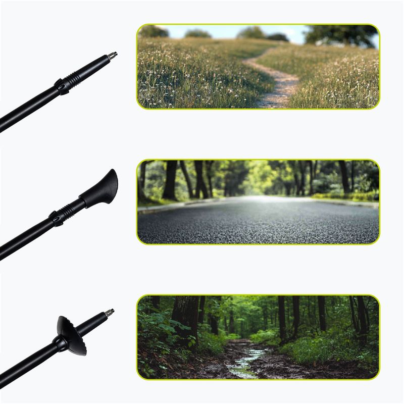 KADVA Aruku adjustable black Nordic walking poles 7