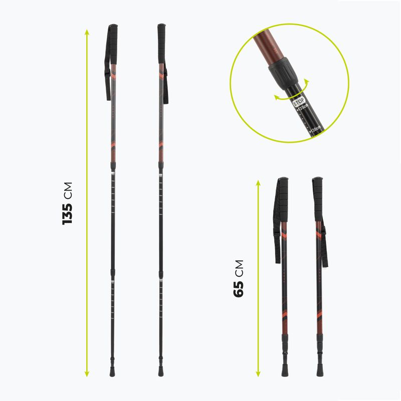 KADVA Tengri adjustable trekking poles red 2