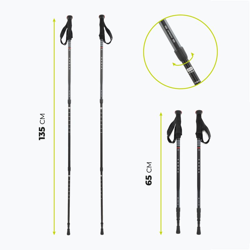 KADVA Sajama adjustable trekking poles red 2