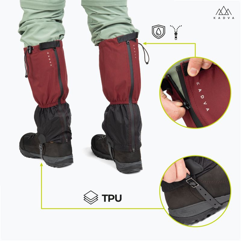 KADVA Nego Burgundy Gaiters 10