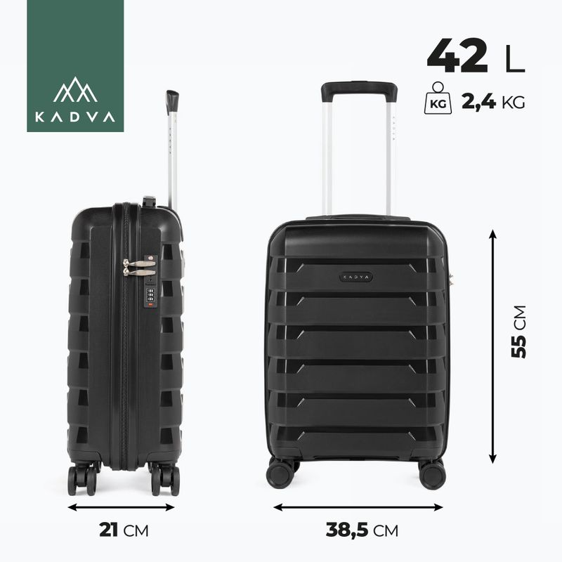 KADVA Cayes 42 l black cabin travel suitcase 3