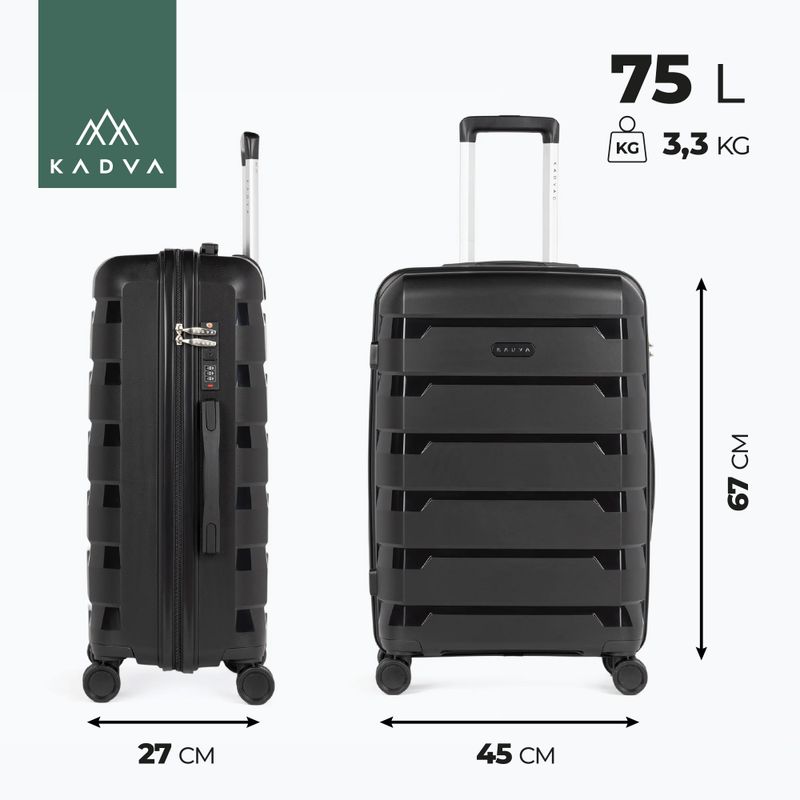 Medium travel suitcase KADVA Cayes 75 l black 3