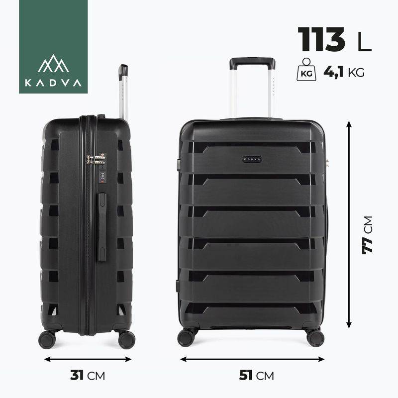 Large travel suitcase KADVA Cayes 113 l black 3