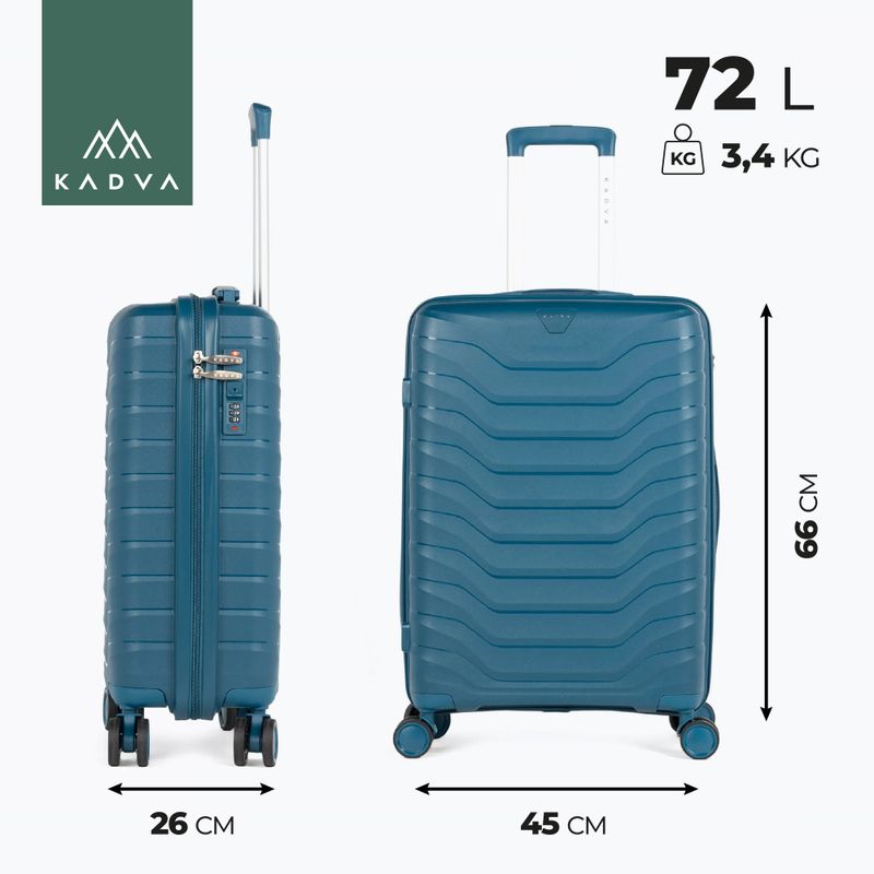 Medium travel suitcase KADVA Sancho 72 l blue 3