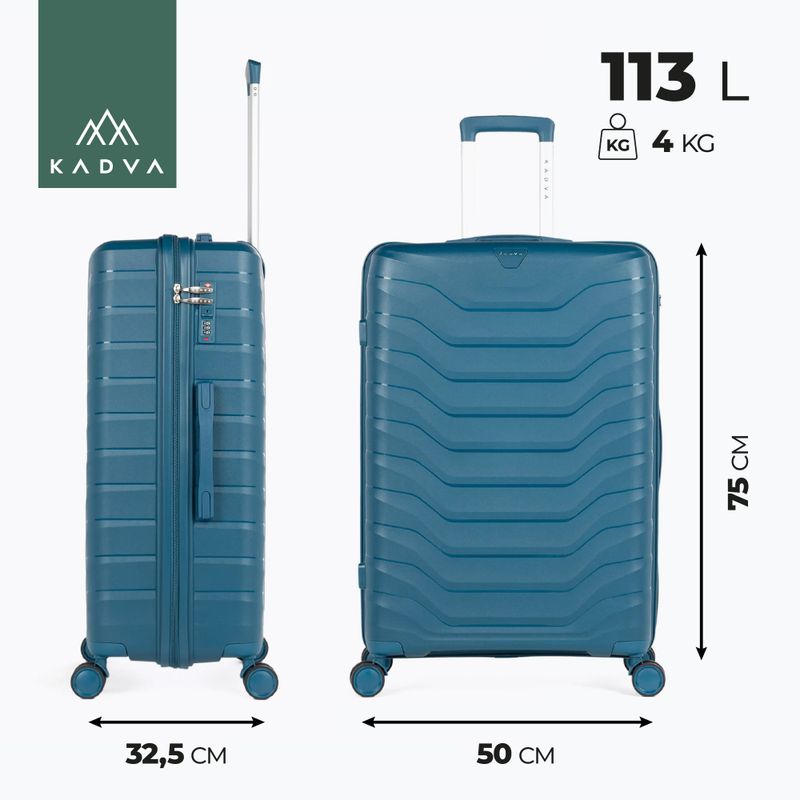 Large travel suitcase KADVA Sancho 113 l blue 3