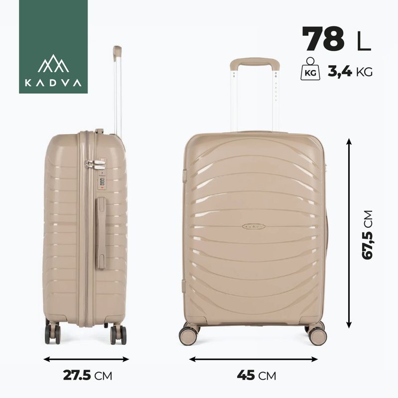 Medium travel suitcase KADVA Brava 78 l beige 3