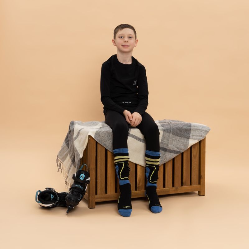 Children's Ski Socks KADVA Woolan Jrb Black/Blue 2