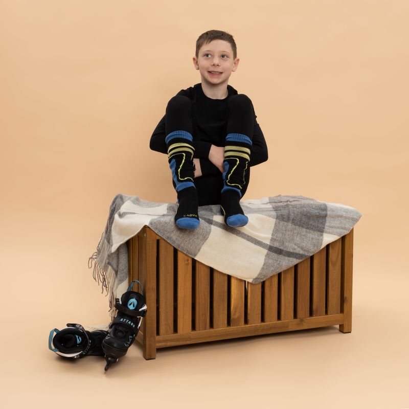 Children's Ski Socks KADVA Woolan Jrb Black/Blue 3