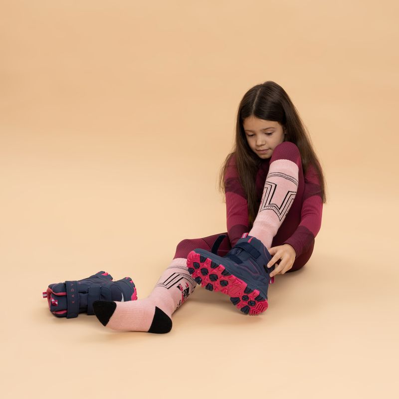 Children's snow boots KADVA Snowey Mid WaterProof navy/fuchsia 10