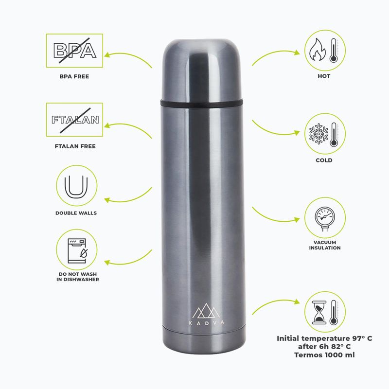 KADVA Vulcan Thermos 1000 ml silver 2