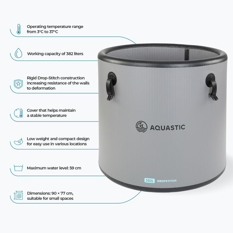 Ice bath AQUASTIC BrrFree 382 l dropstitch grey 8