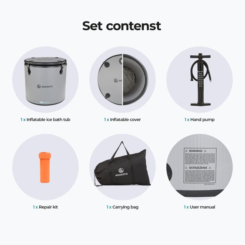 Ice bath AQUASTIC BrrFree 382 l dropstitch grey 9